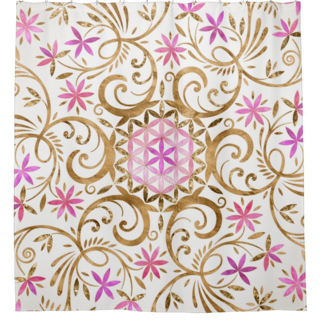 Rideaux De Douche Fleur de vie - mandala florissant (Devant)