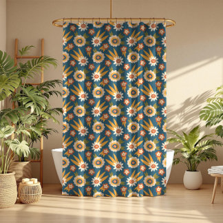 Rideaux De Douche Fleur groovy rétro