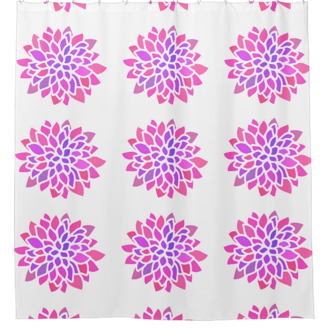 Rideaux De Douche Fleur Hippie rose Rétro Moderne (Devant)