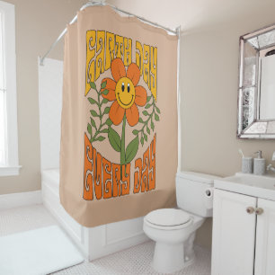 Rideaux De Douche Fleur marguerite rétro des années 70