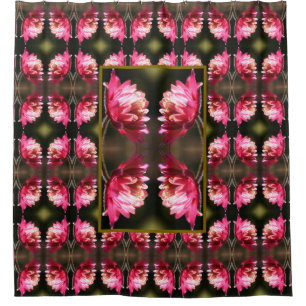 Rideaux De Douche Fleur rouge au soleil Motif Abstrait
