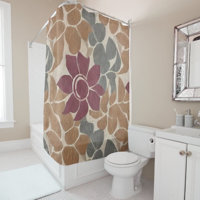 Rideaux De Douche Fleur Rustique (En situation)