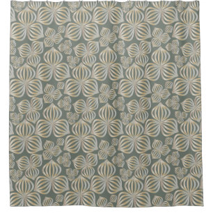 Rideaux De Douche fleurs abstraites gris doré sans soudure + vos idé