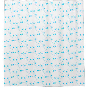 Rideaux De Douche Fleurs Bleues Ciel Lumineux, Petite Impression Flo
