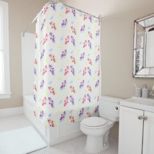 Rideaux De Douche Fleurs colorées Pastel Motif sans couture