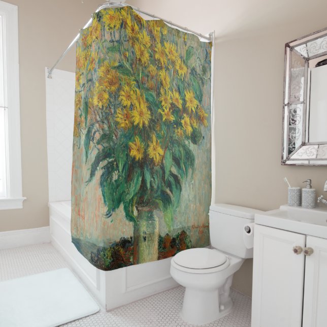 Rideaux De Douche Fleurs d'artichauts de Jérusalem - Claude Monet (En situation)