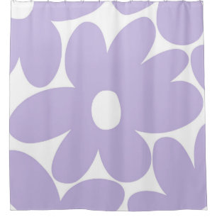 Rideaux De Douche Fleurs de marguerite rétro en lavande #1 #floral #