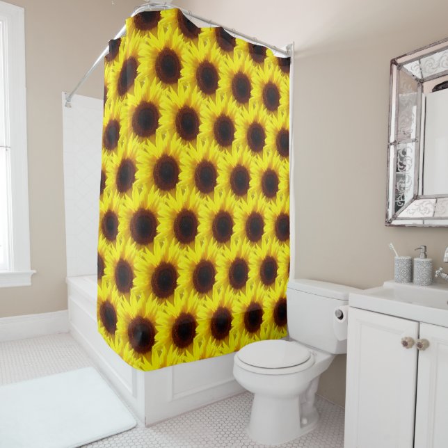 Rideaux De Douche Fleurs de soleil (En situation)