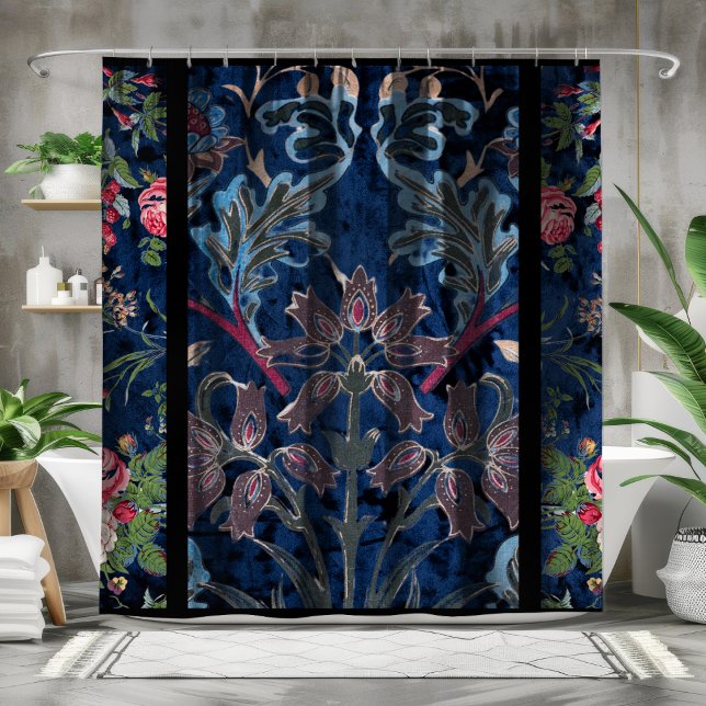 Rideaux De Douche Fleurs de velours vintage : élégance d'inspiration (Créateur téléchargé)