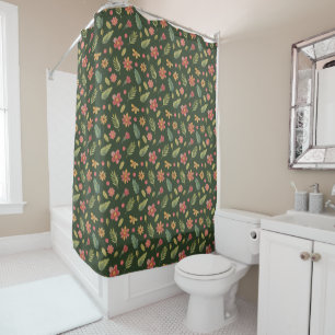 Rideaux De Douche Fleurs et Feuilles de Forêt Whimsical