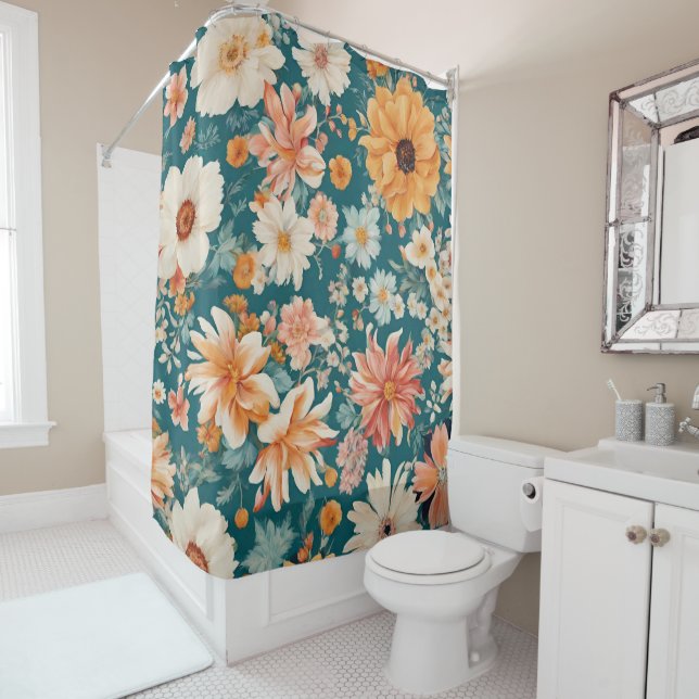 Rideaux De Douche Fleurs Extraordinaires (En situation)