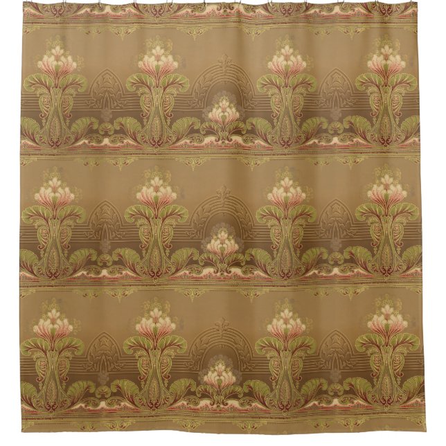 Rideaux De Douche Fleurs florales Art nouveau victoriennes (Devant)