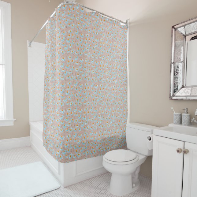Rideaux De Douche Fleurs Heureuses (En situation)