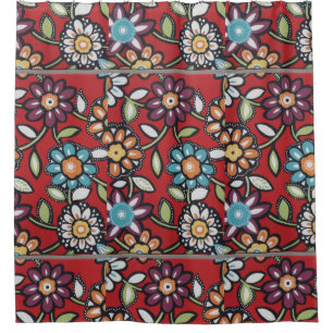 Rideaux De Douche fleurs hippies super