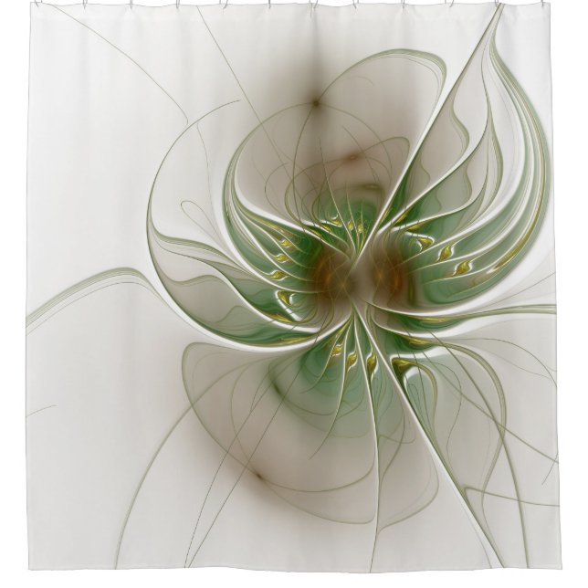 Rideaux De Douche Fleurs imaginaires fractales douces et tendres (Devant)