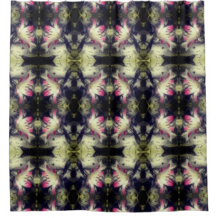 Rideaux De Douche Fleurs Lys Motif partiel noir et blanc