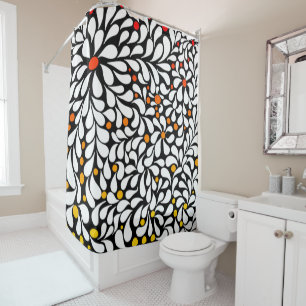 Rideaux De Douche Fleurs modernes audacieuses à l'impression de canv