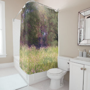 Rideaux De Douche Fleurs printanières rustiques Forêt enchantée des