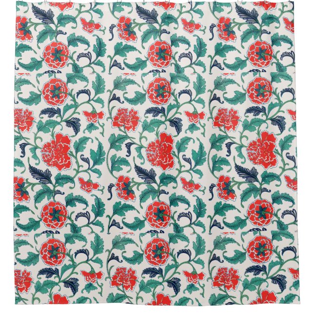 Rideaux De Douche Fleurs rouges (Devant)