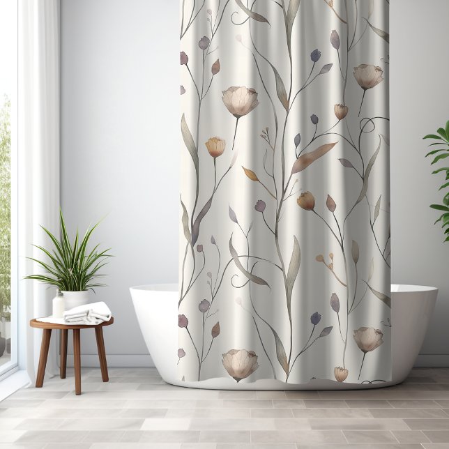 Rideaux De Douche Fleurs sauvages délicats (Créateur téléchargé)