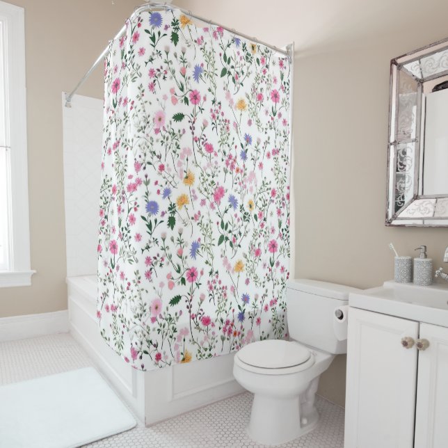 Rideaux De Douche Fleurs sauvages d'été (En situation)