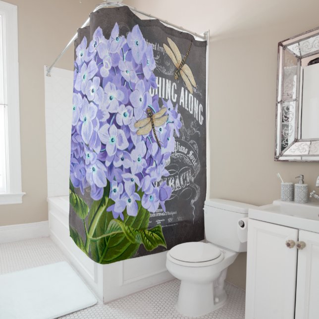 Rideaux De Douche Fleurs vintages (En situation)