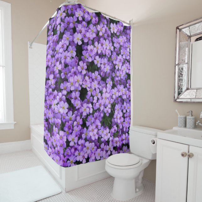 Rideaux De Douche Fleurs violettes (En situation)