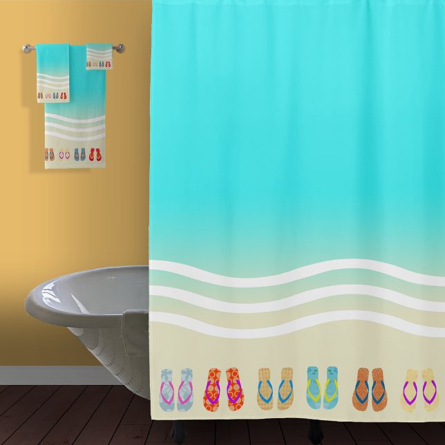 Rideaux De Douche Flip Flops de la plage (Créateur téléchargé)