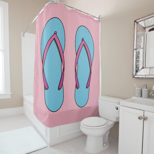 Rideaux De Douche Flip Flops de plage (En situation)