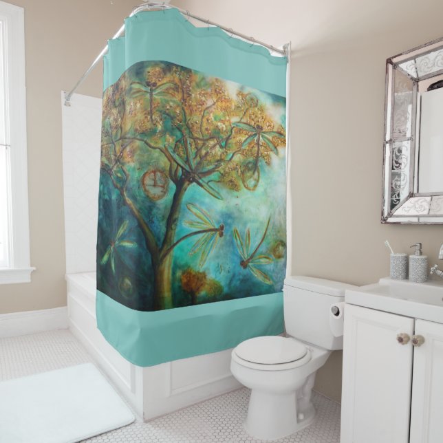 Rideaux De Douche Flirt de libellule (En situation)