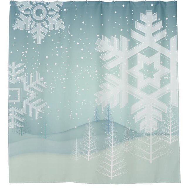 Rideaux De Douche flocon de neige (Devant)