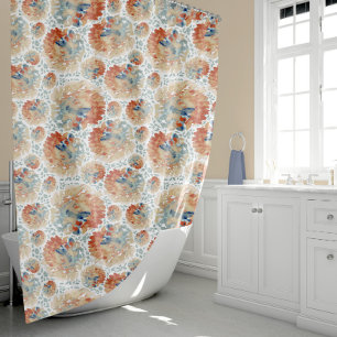 Rideaux De Douche Floraison Abstraite d'hydrangée aux couleurs autom