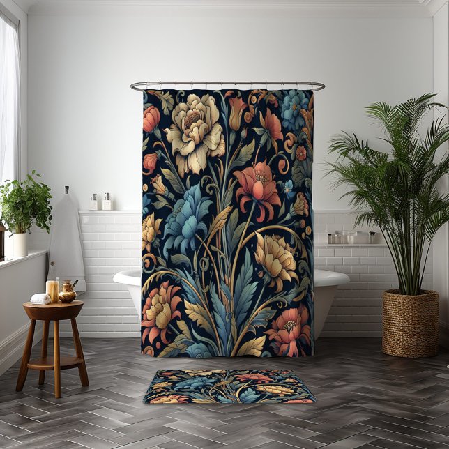 Rideaux De Douche Floral bleu marine (Créateur téléchargé)