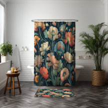 Floral bleu marine