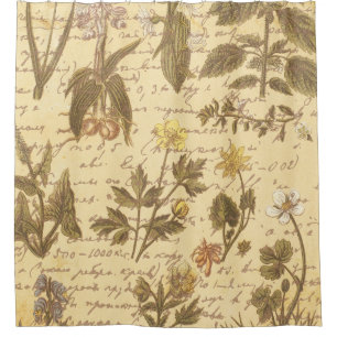 Rideaux De Douche Floral botanique vintage