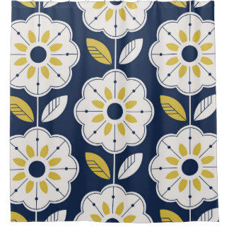 Rideaux De Douche Floral style scandinave Motif sans couture