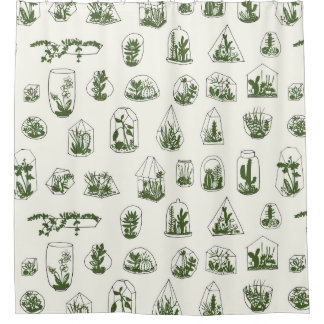 Rideaux De Douche Florarium Succulent : Conception géométrique Vinta