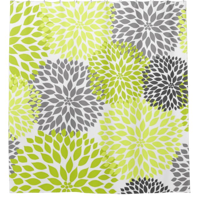 Rideaux De Douche Flore de Chartreuse Grey Dahlia (Devant)