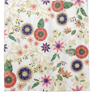 Rideaux De Douche Flore folklorique branchée Flore originale Design 