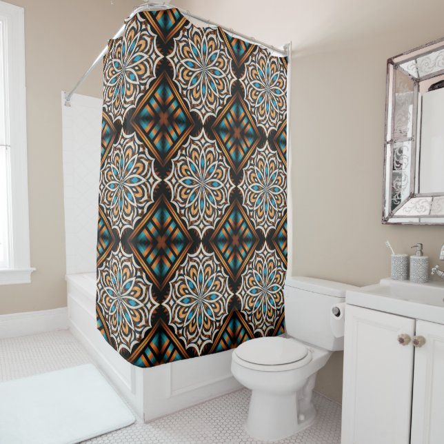 Rideaux De Douche Flower Mandala Weave (En situation)