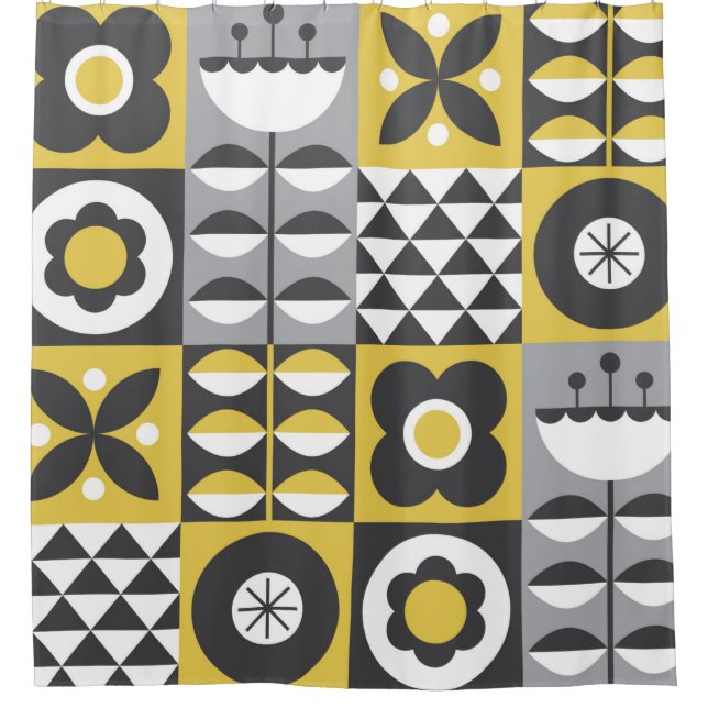 Rideaux De Douche Flower seamless pattern design. Scandinavian style (Devant)