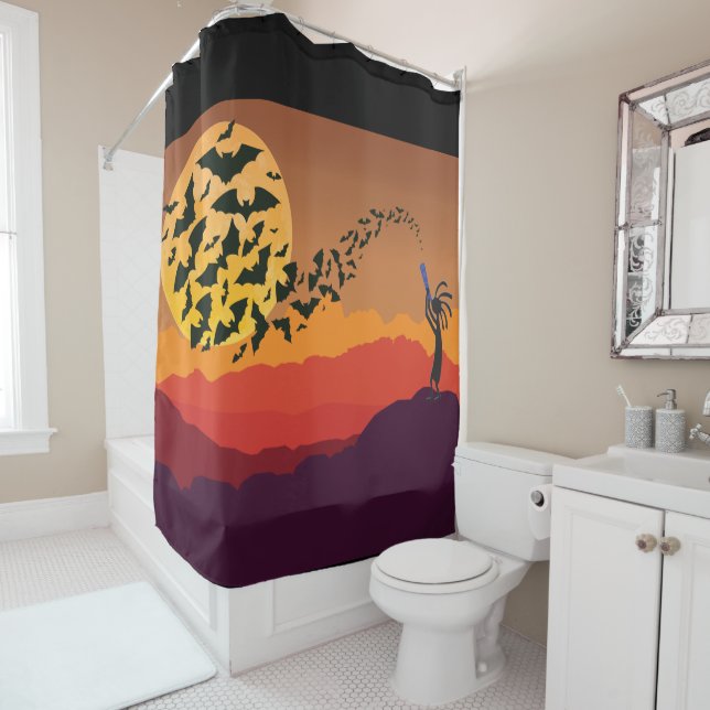Rideaux De Douche Flûte Kokopelli - Lune Sud-Ouest Kokopelli (En situation)