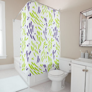 Rideaux De Douche Flux de chaux vert et pourpre