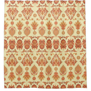 Rideaux De Douche Folkloric Batik Floral Motif ethnique