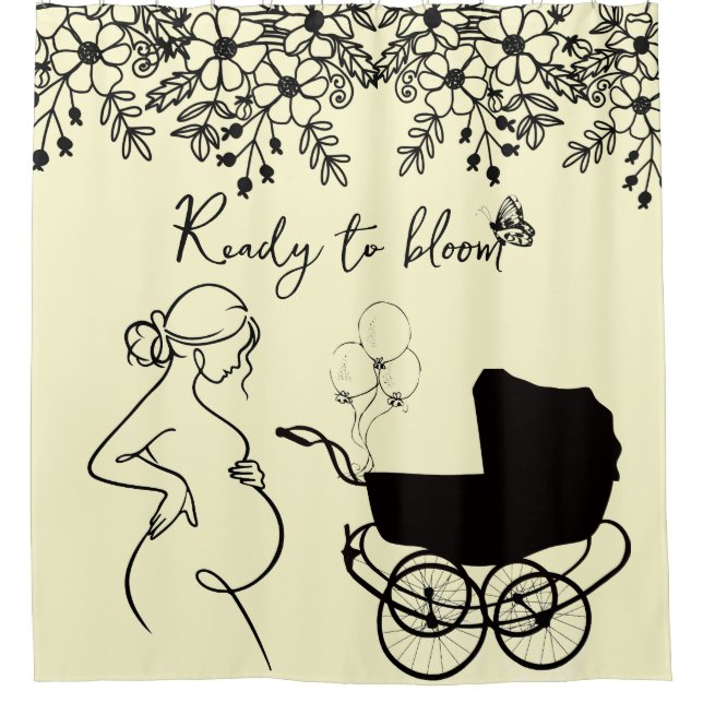 Rideaux De Douche Fond pour Baby Shower Prêt à Fleurir (Devant)