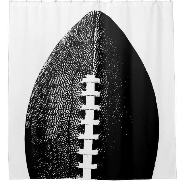 Rideaux De Douche Football Pop Art - Black Modern Minimal Sports (Devant)