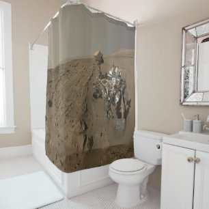 Rideaux De Douche Forage Mars Curiosity Red Martian Paysage