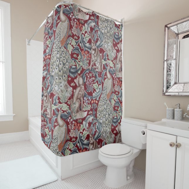 Rideaux De Douche Forest Animals, William Morris (En situation)