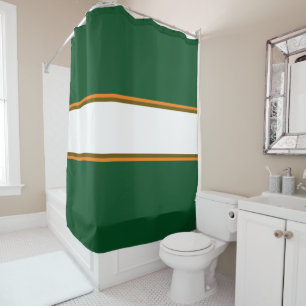 Rideaux De Douche Forêt sportive Vert Orange Blanc Racing Stripes