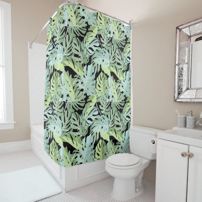 Rideaux De Douche Forme florale de la jungle (En situation)